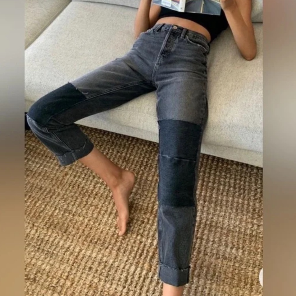 Bdg High Waisted Slim Straight Patchwork Denim Bl… - image 1